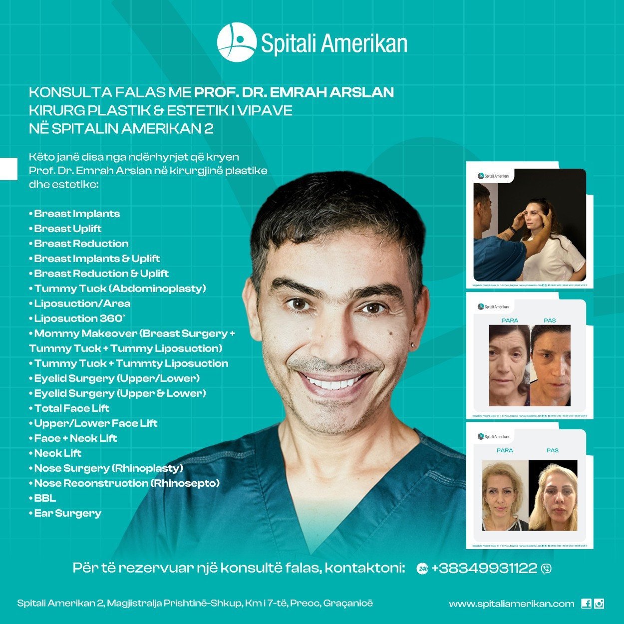PROF. DR. EMRAH ARSLAN – KIRURG PLASTIK & ESTETIK I VIPAVE