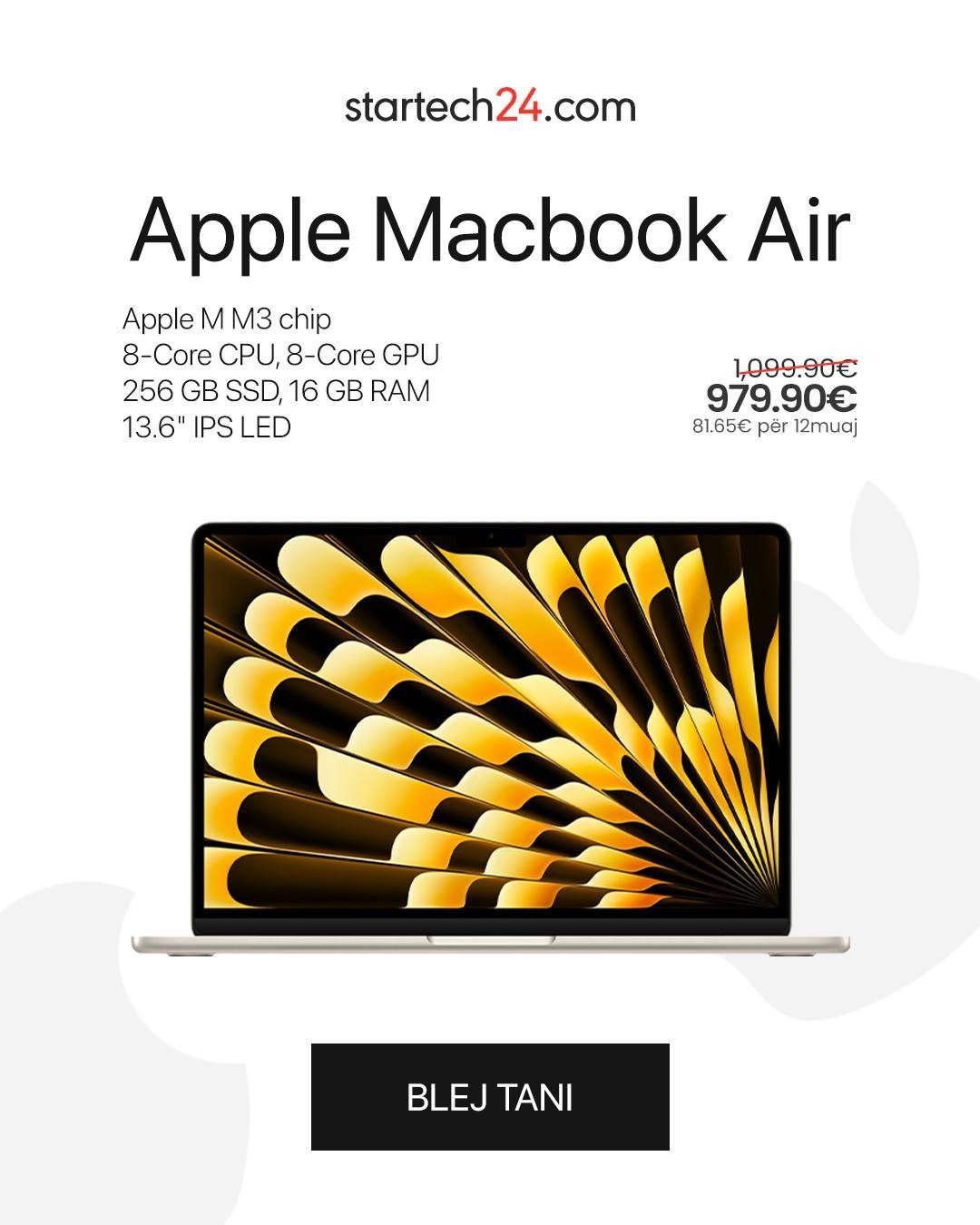 Apple MacBook Air M3 – elegancë, shpejtësi dhe efikasitet