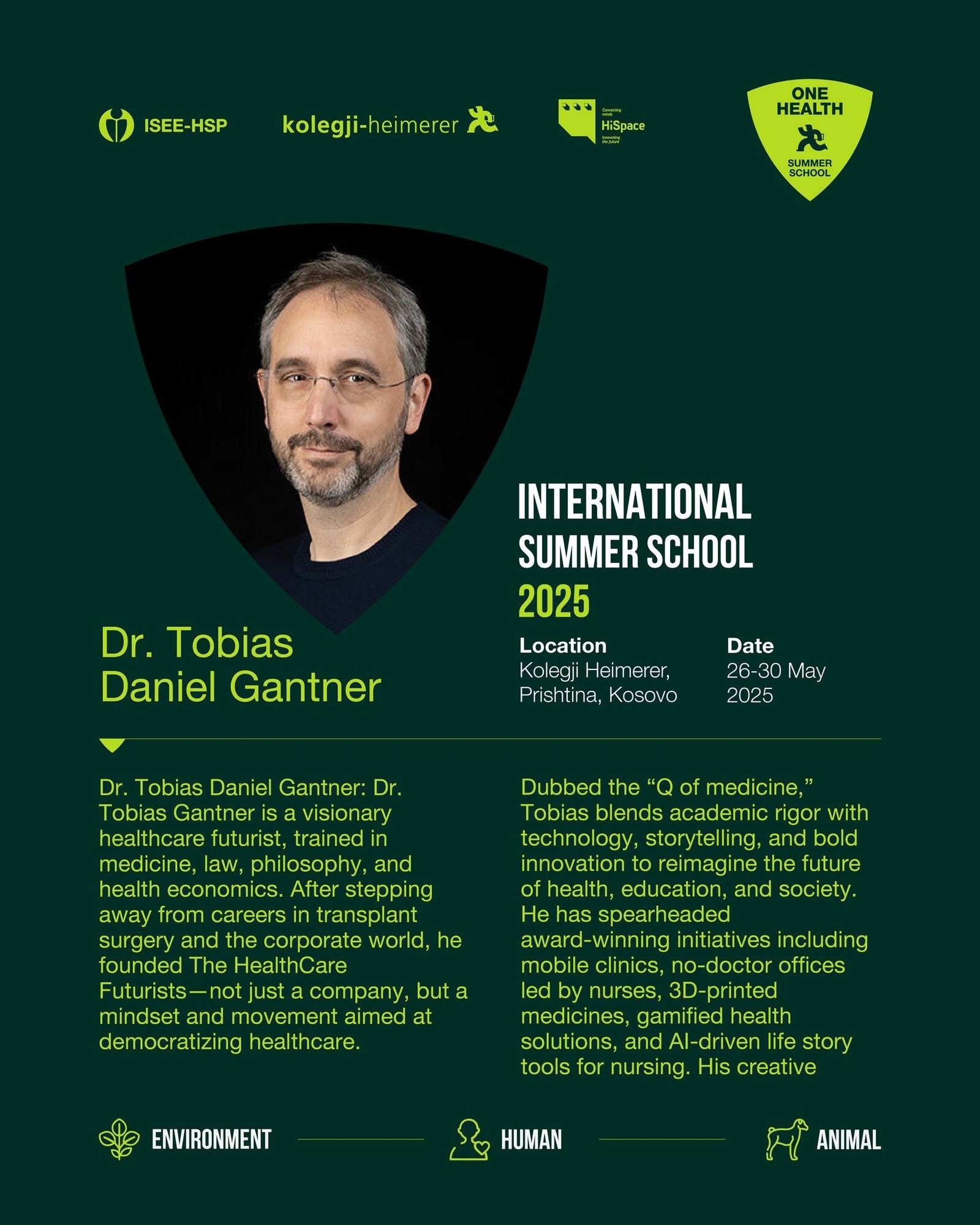Dr. Tobias Daniel Gantner Healthcare visionary Rule breaker  LEGO builder