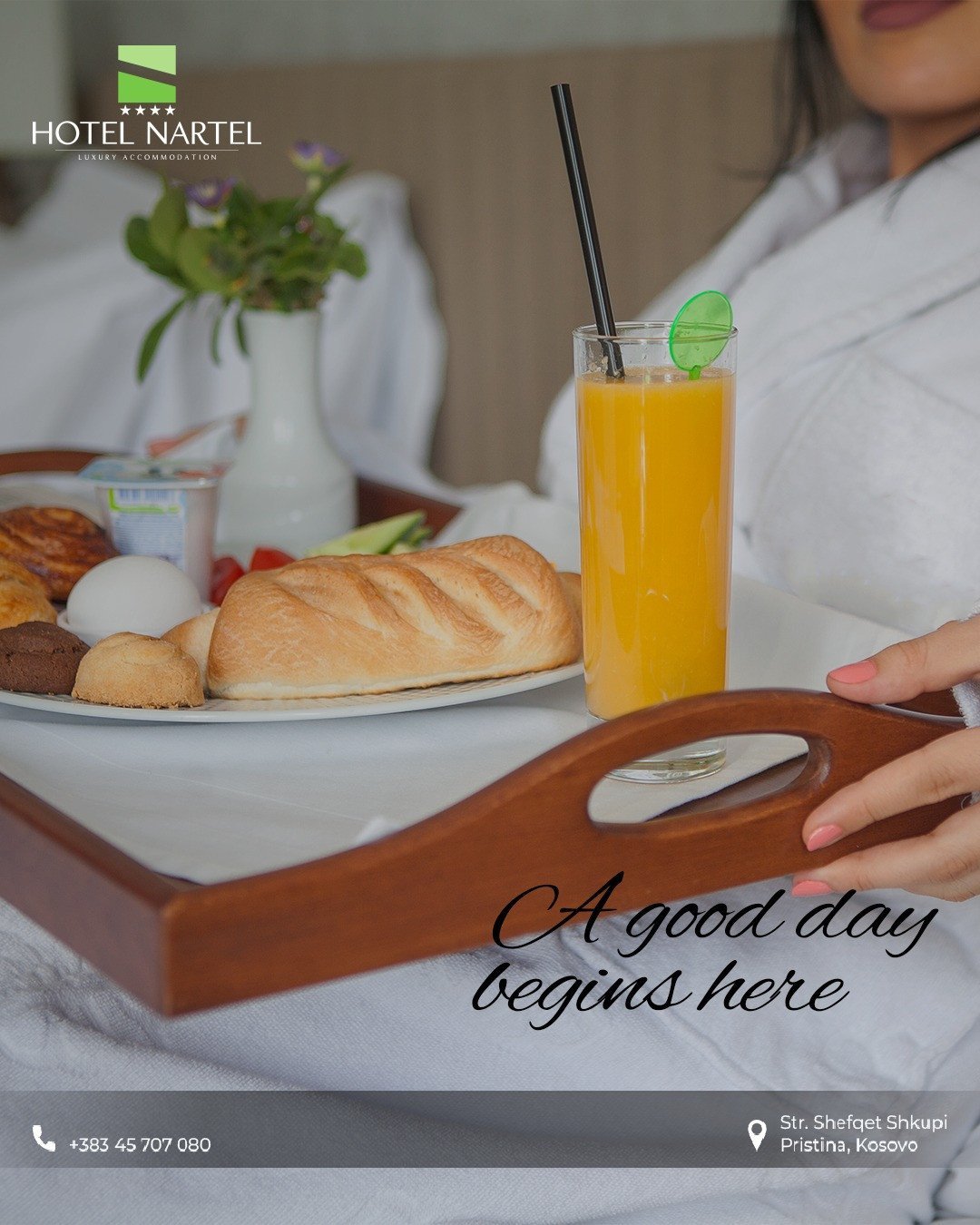 Start your day with a warm and delicious breakfast in a cozy atmosphere