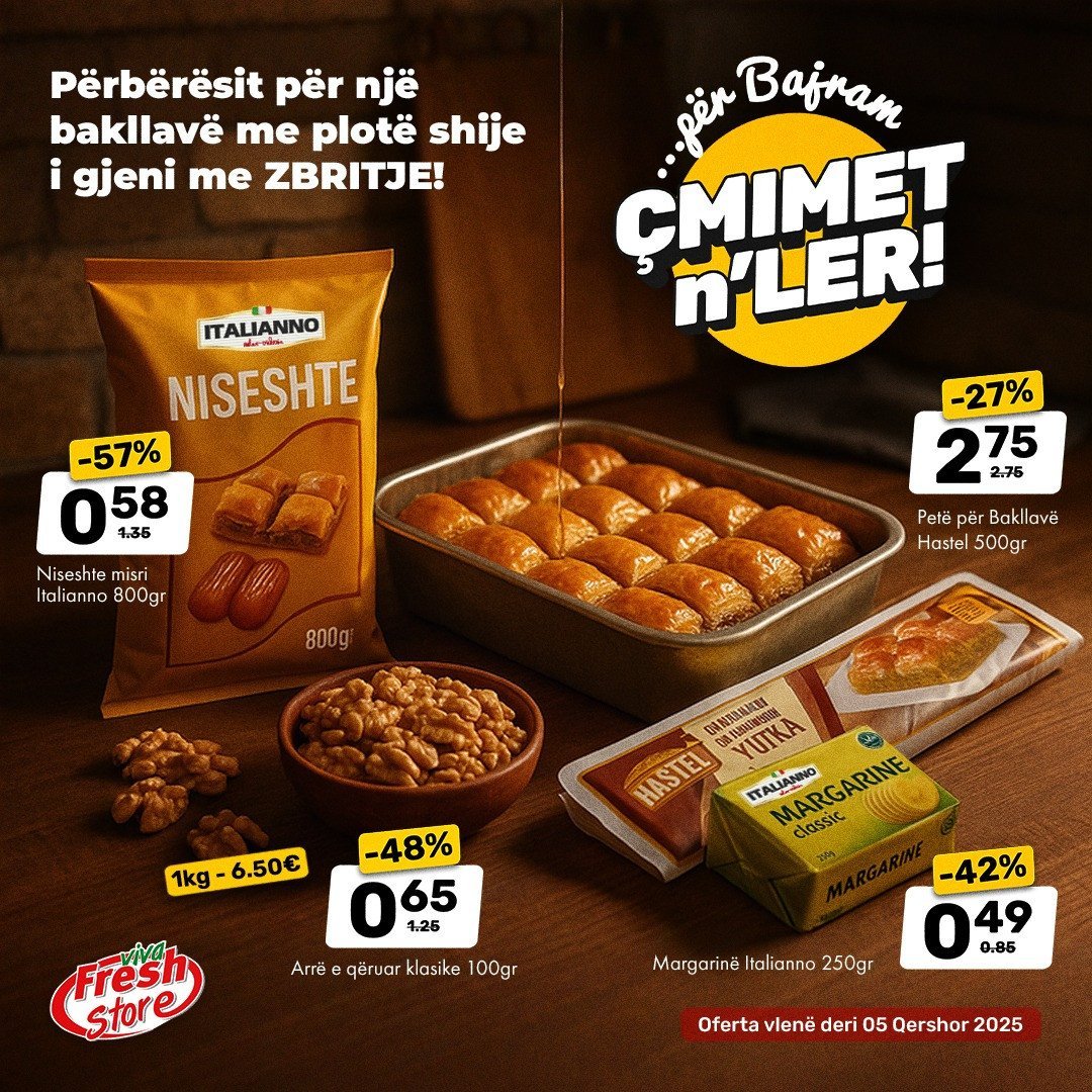 Përbërësit për një bakllavë me plotë shije i gjeni me ZBRITJE