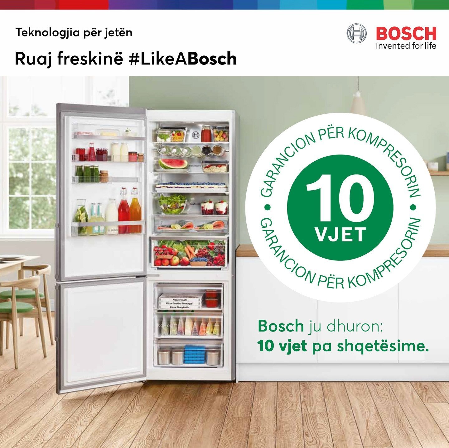 Blini një frigorifer ose friz Bosch dhe përfitoni garanci 10-vjeçare për kompresorin