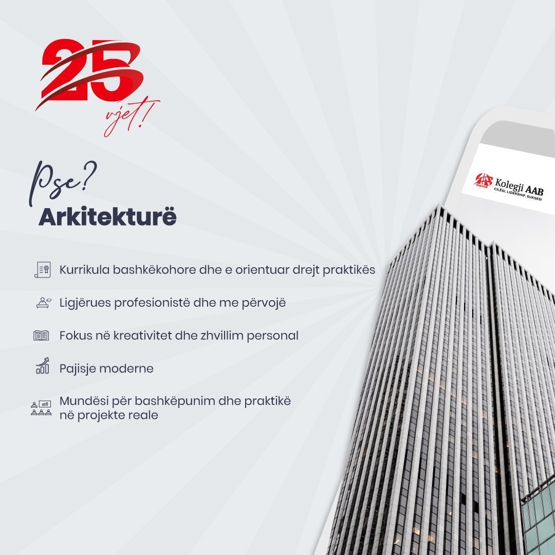 Fakulteti i Arkitekturës në Kolegjin AAB ofron një kombinim të shkëlqyer të teorisë dhe praktikës
