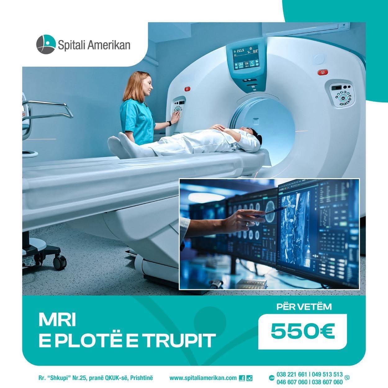MRI e plotë e trupit – për vetëm 550€