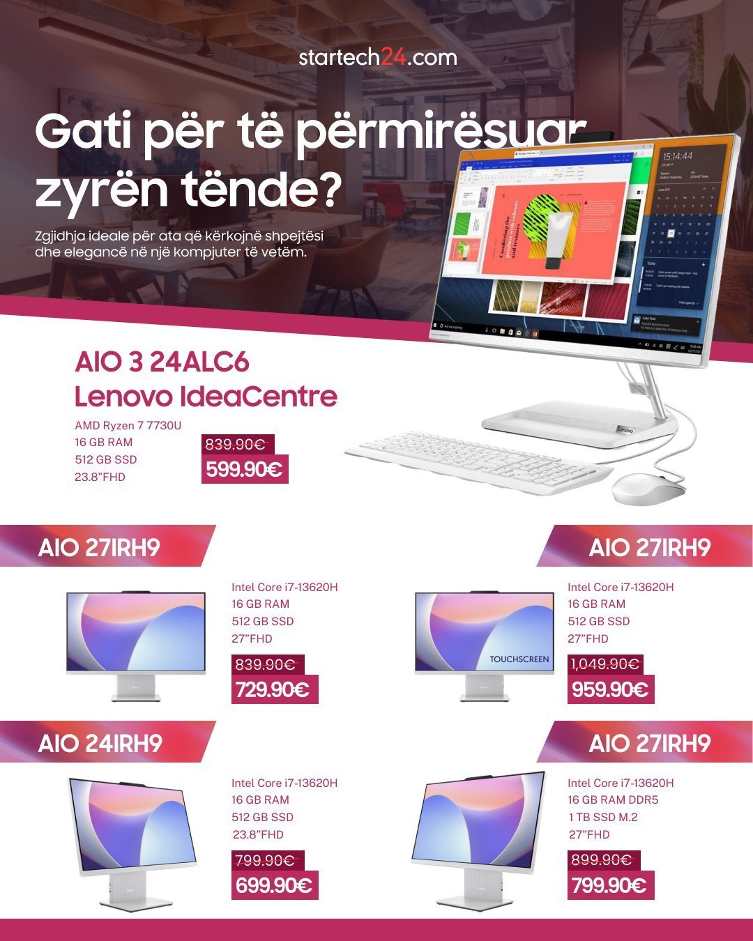 Kompjuterë All-in-One të shumtë në stok