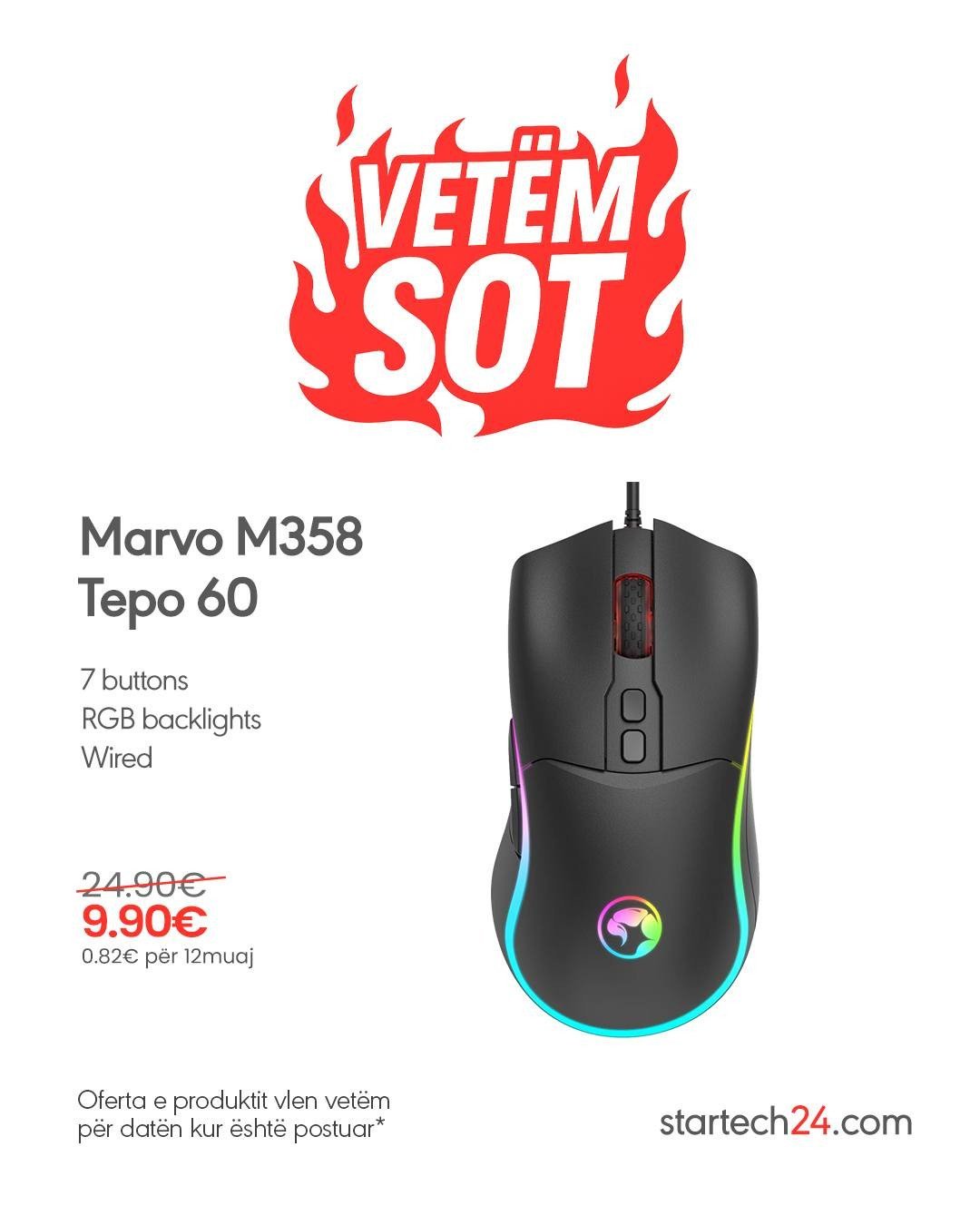 Maus me 7 butona dhe ndriçim RGB, perfekt për çdo lojtar