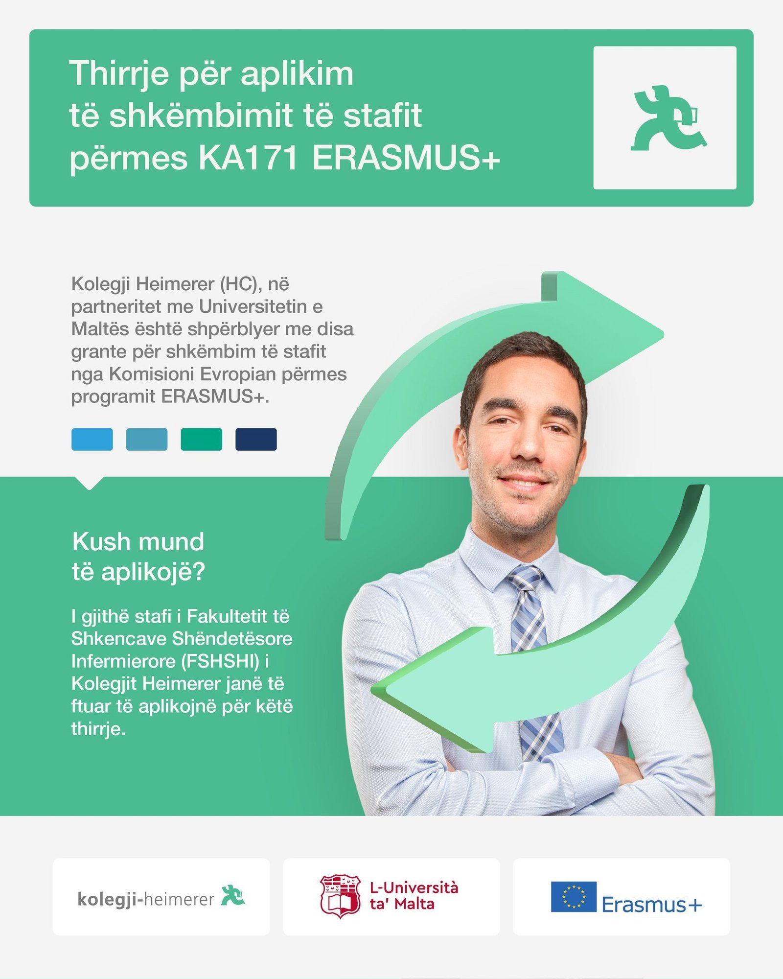 Thirrje për aplikim të shkëmbimit të stafit përmes KA171 ERASMUS+