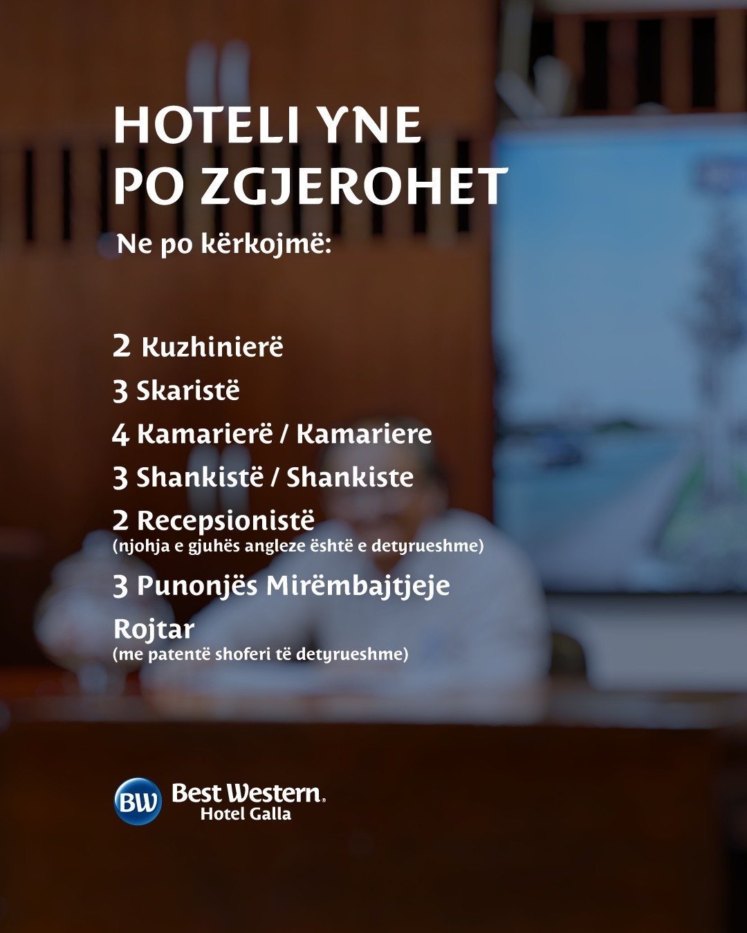 Hoteli ynë po zgjerohet – bashkohu me ekipin tonë