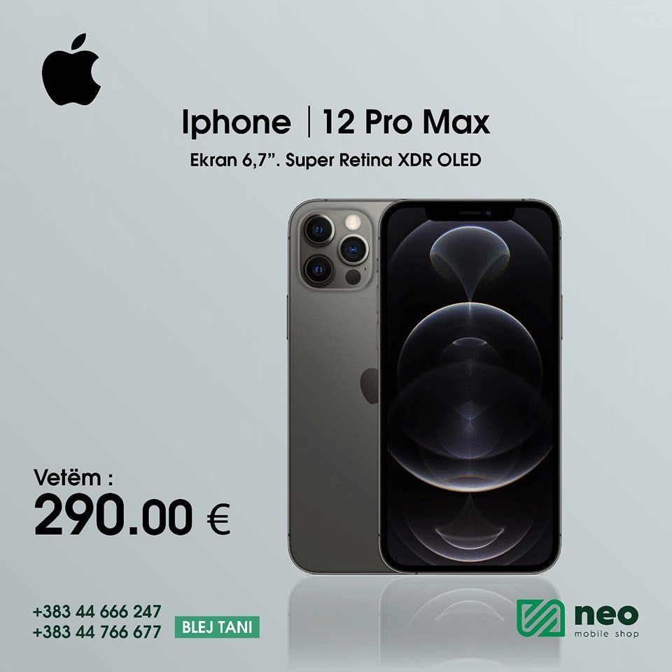 iPhone 12 Pro Max – Fuqi, Elegancë dhe Ekran 6.7” Super Retina XDR OLED