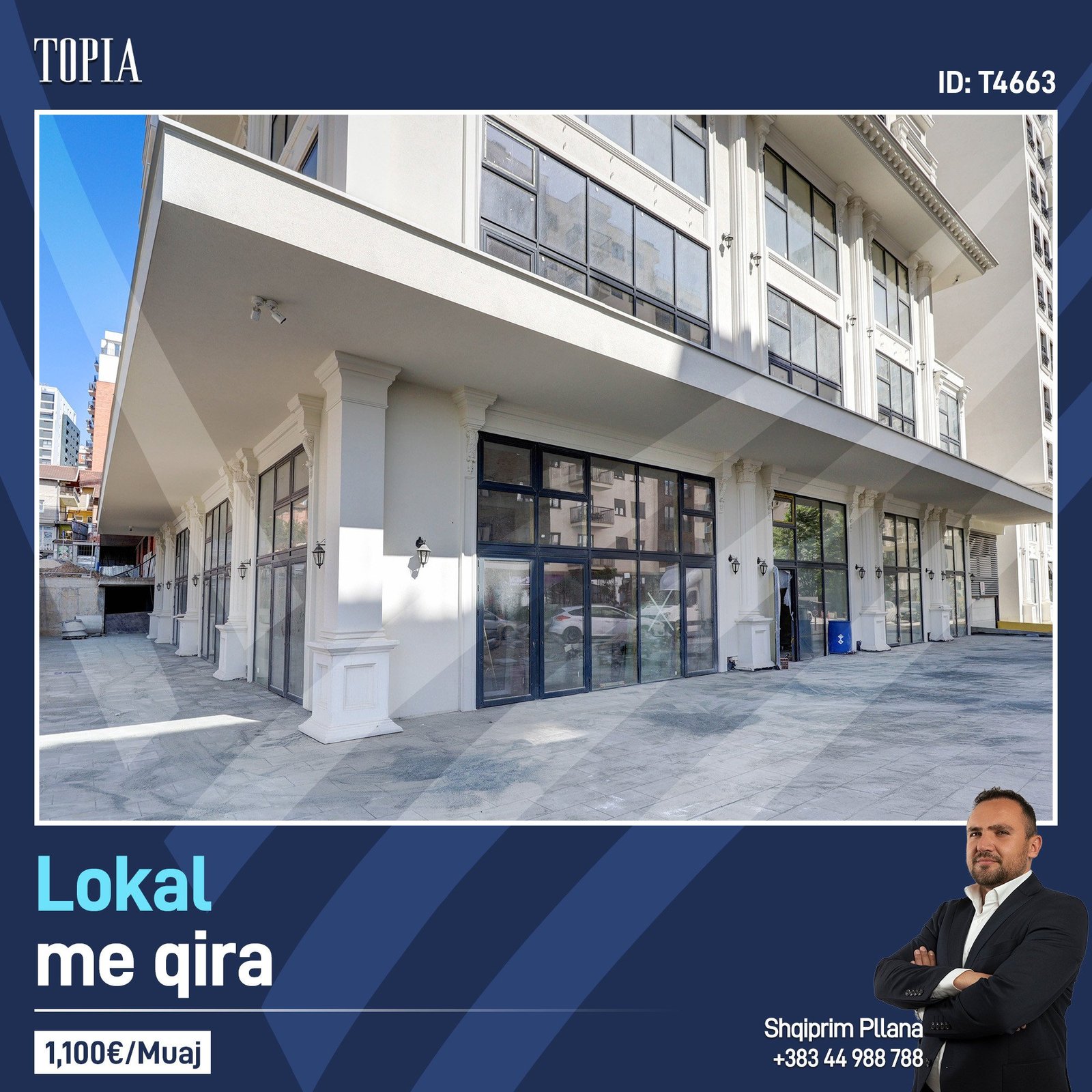 Lokal 65m2 me qira në lagjen e Muhaxhereve