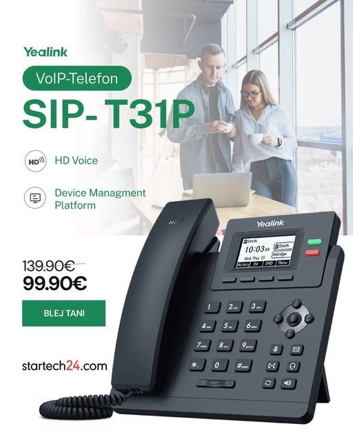 Telefoni VoIP Yealink SIP-T31P – zgjidhje ideale për zyra me HD Voice dhe platformë menaxhimi të pajisjes