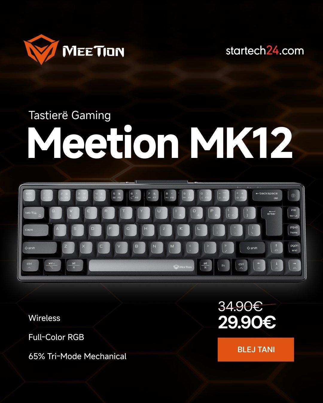Meetion MK12 – tastierë mekanike e errët