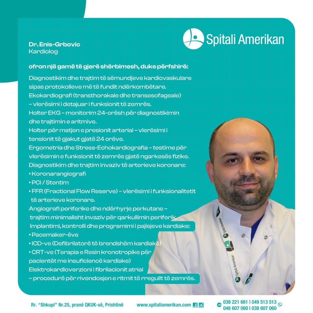 Dr. Enis Grbović-Kardiolog, i dalluar për qasjen profesionale dhe humane