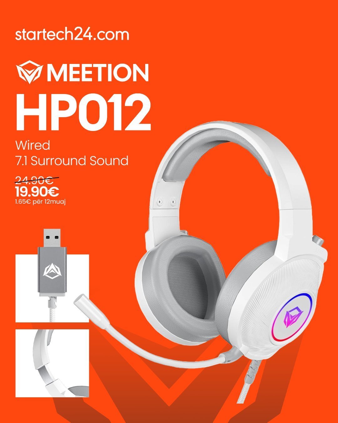 Kufje Meetion HP012 me surround sound 7.1