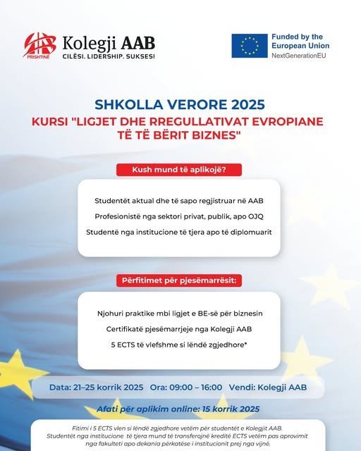 Thirrje për pjesëmarrje në Shkollën Verore 2025