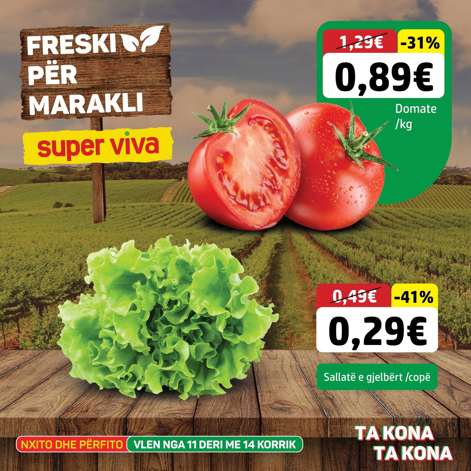 Shporta plot, çmimi i ulët! Zbritje në perimet më të mira të javës