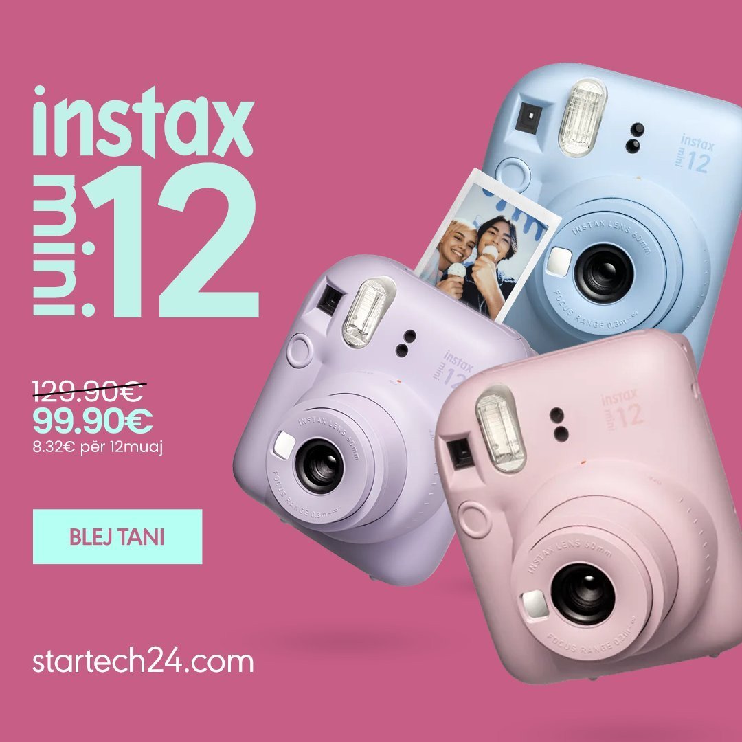 Instax mini 12 – kamerë perfekte për kujtime të bukura, me dizajn modern dhe çmime të volitshme