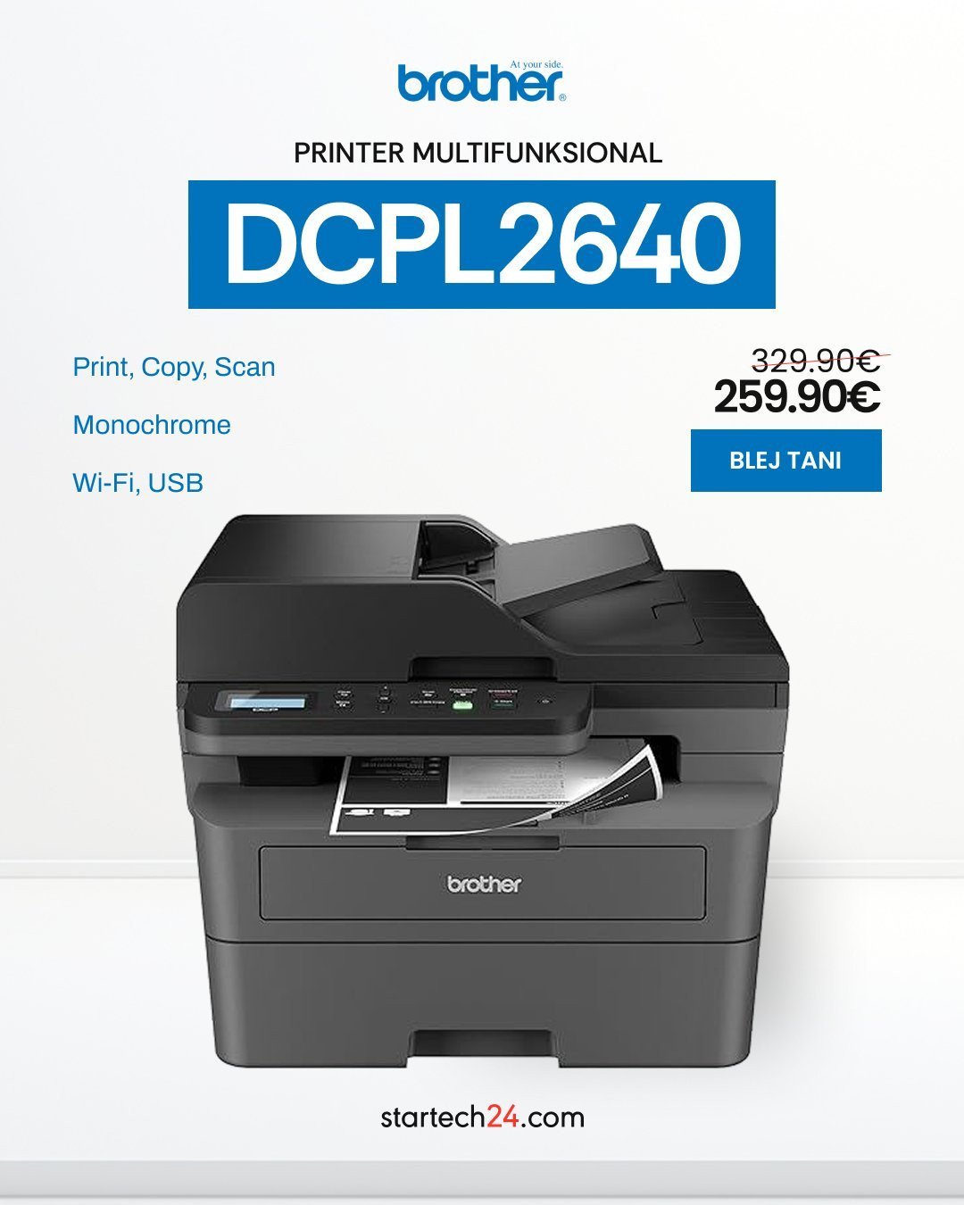 Brother DCPL2640 – printer multifunksional për printim, kopjim dhe skanim