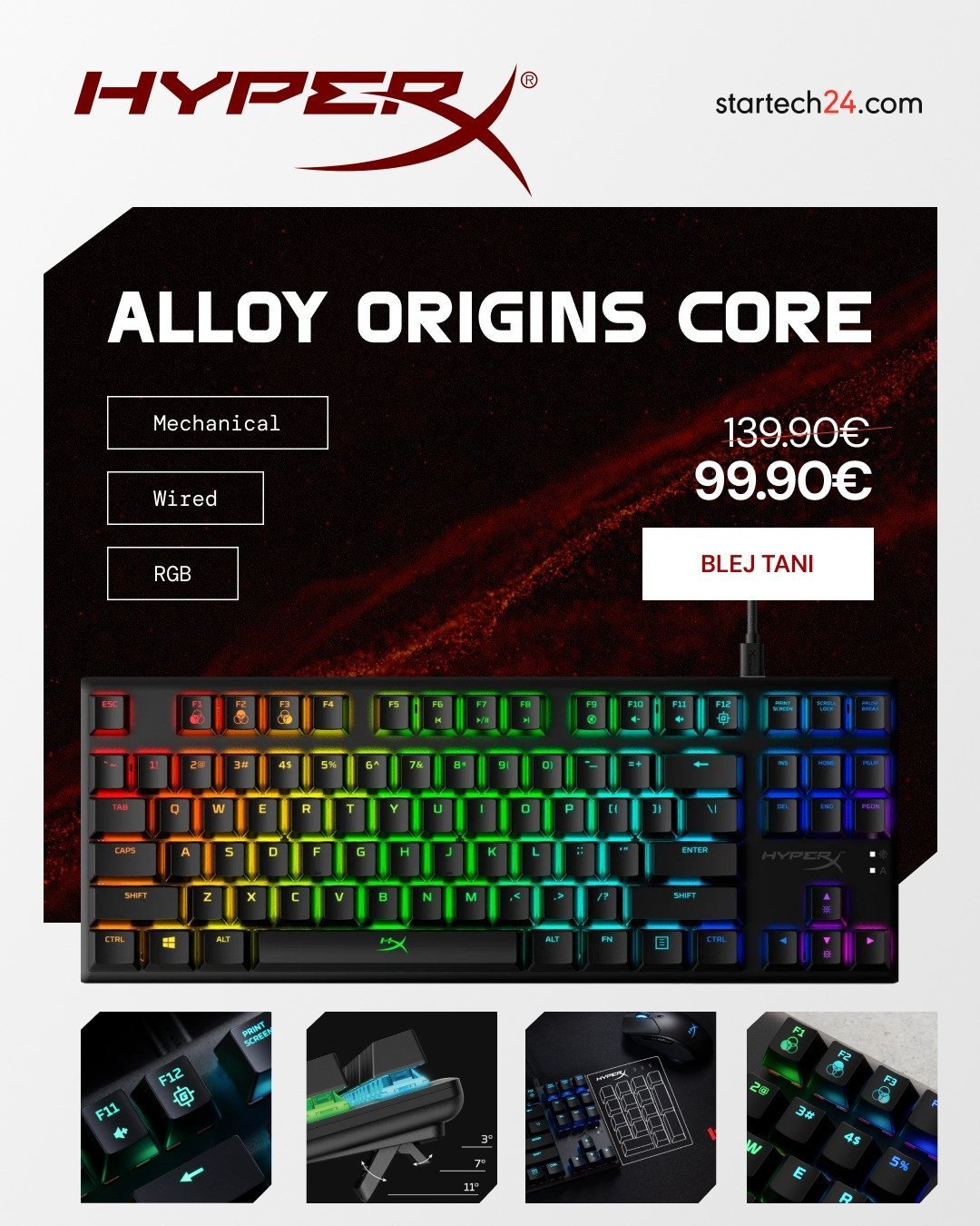 Tastierë mekanike HyperX