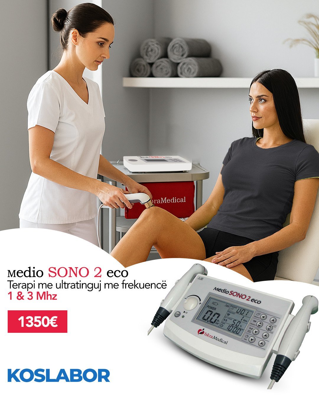 Terapi me ultratinguj me frekuencë 1 dhe 3 MHz nga Iskra Medical