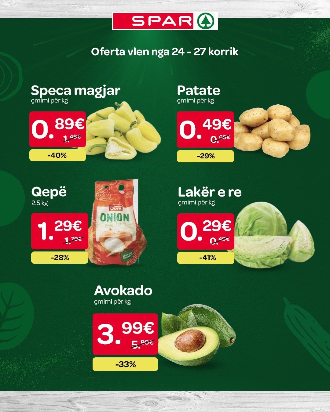 Fruta, perime dhe plot çmime t'lira për ju në SPAR