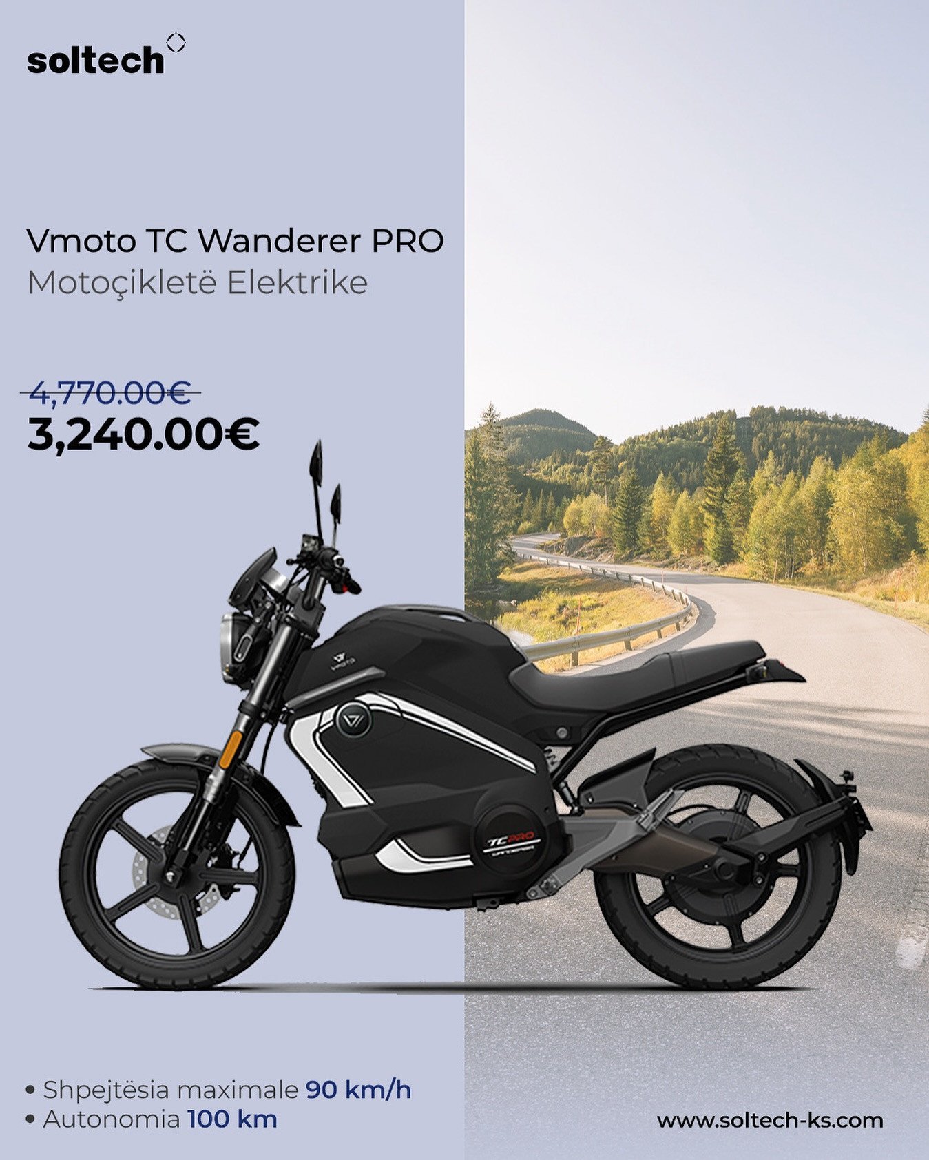 Motoçikletë Elektrike VMOTO TC Wanderer PRO
