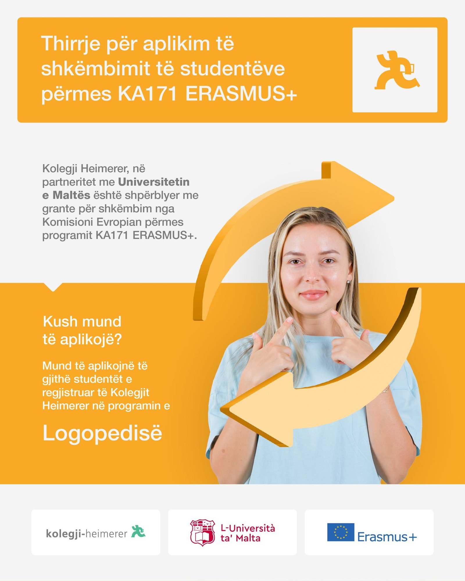 Thirrje për aplikim të shkëmbimit të studentëve përmes KA171 ERASMUS+