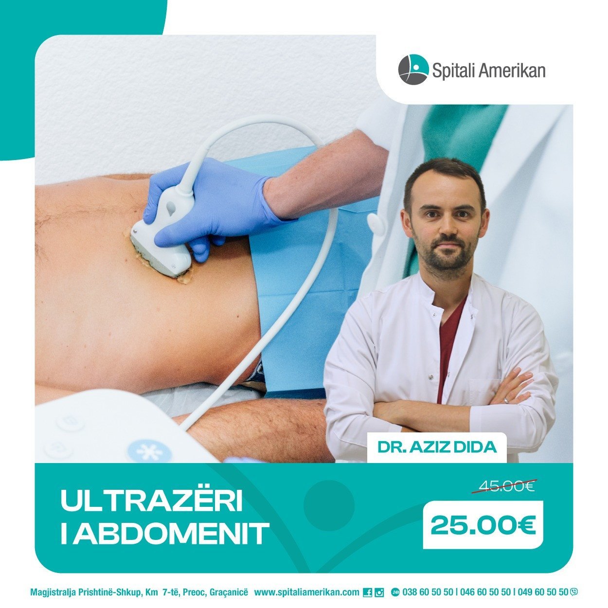 Ultrazëri i Abdomenit në Spitalin Amerikan 2 – Vetëm 25 €