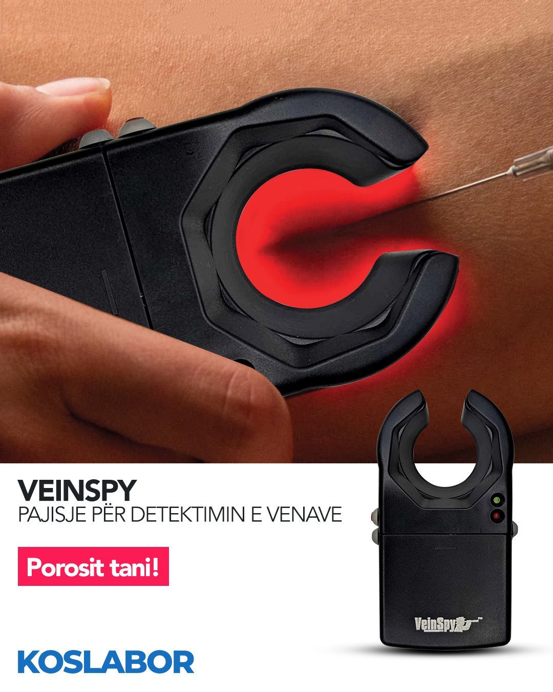 Veinspy - Pajisje portative për detekimin e lehtë të venave tek të rriturit dhe fëmijët