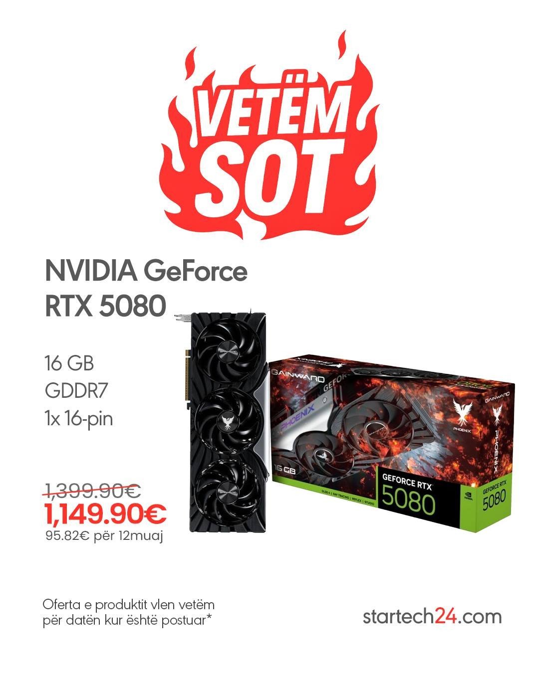NVIDIA GeForce RTX 5080 – Fuqi maksimale për gamers
