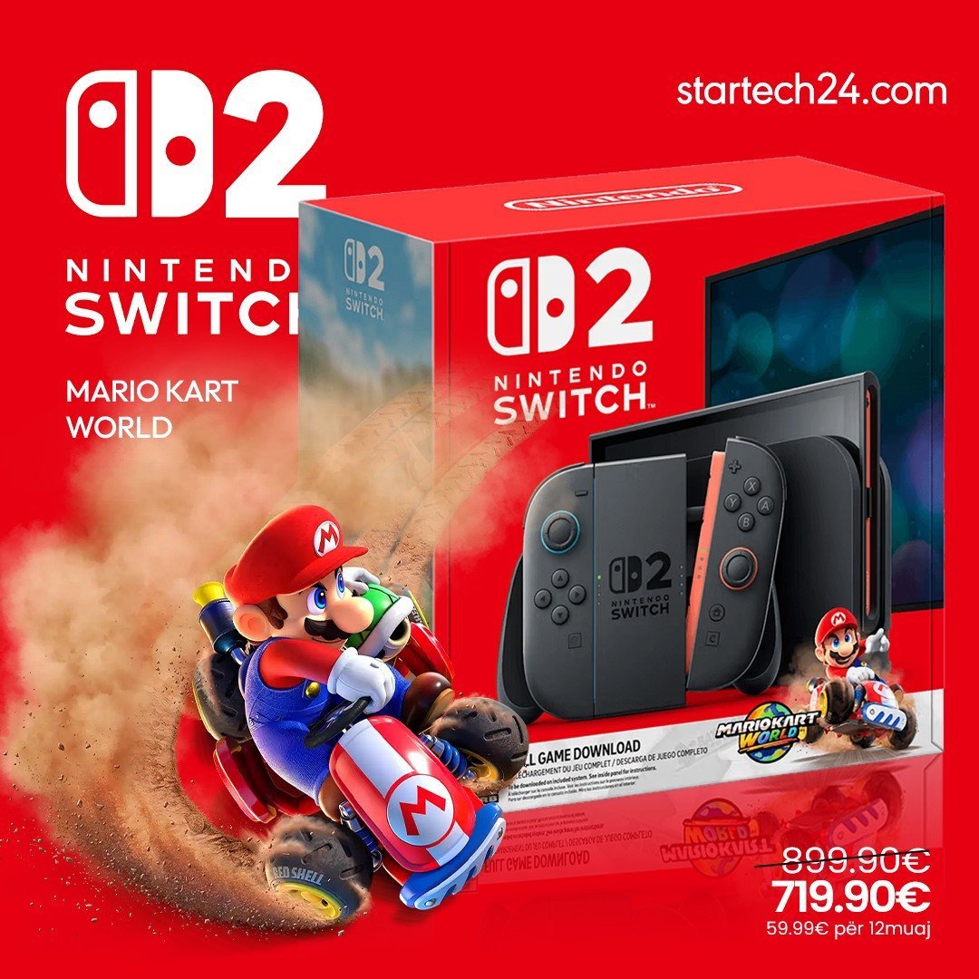 Nintendo Switch 2 + Mario Kart World – Pakoja perfekte për lojtarët