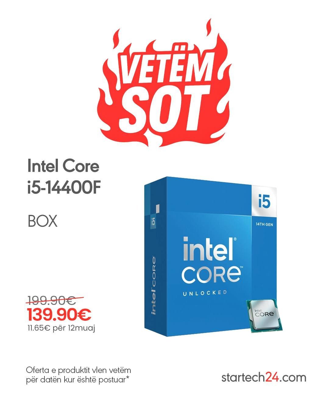 Intel Core i5-14400F – Performancë e gjeneratës së 14-të në super çmim