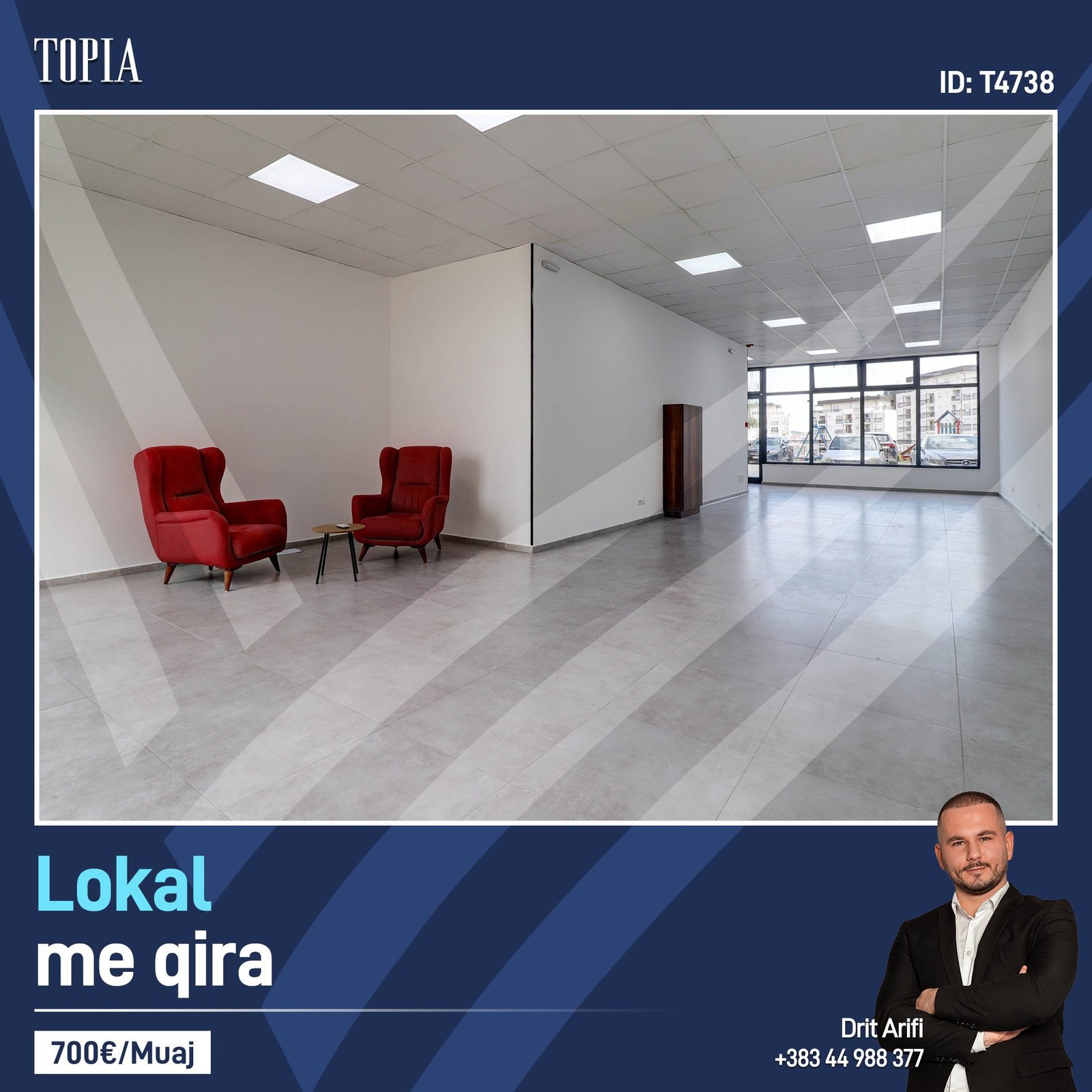 Lokal 100m2 me qira në lagjen Kalabria – Emshir