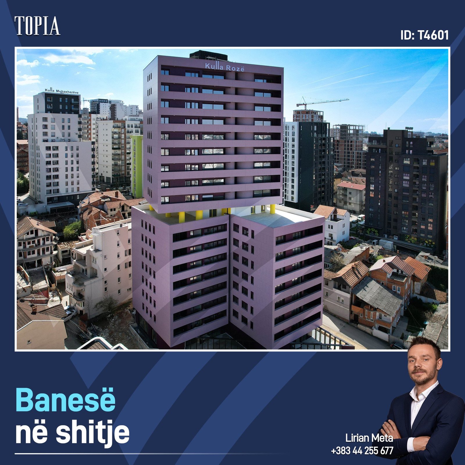 Banesë me 1 dhomë gjumi në shitje në lagjen e Muhaxherëve – Kulla Rozë