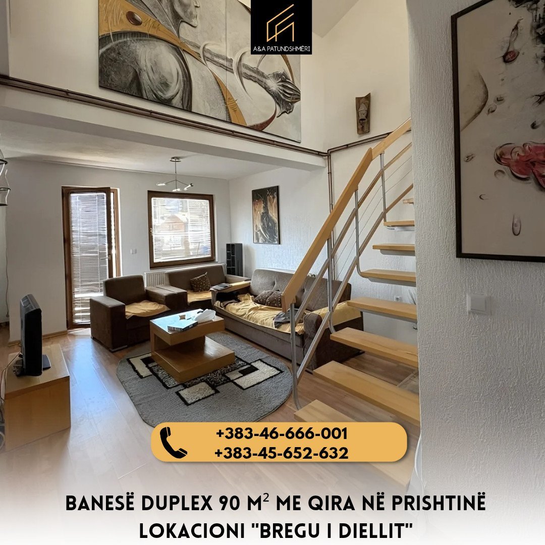 Banesë Duplex 90m² me Qira Prishtinë/Bregu i Diellit