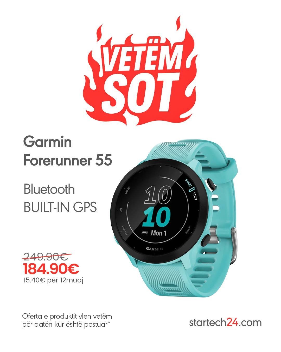 Garmin Forerunner 55 – GPS i integruar dhe lidhje Bluetooth