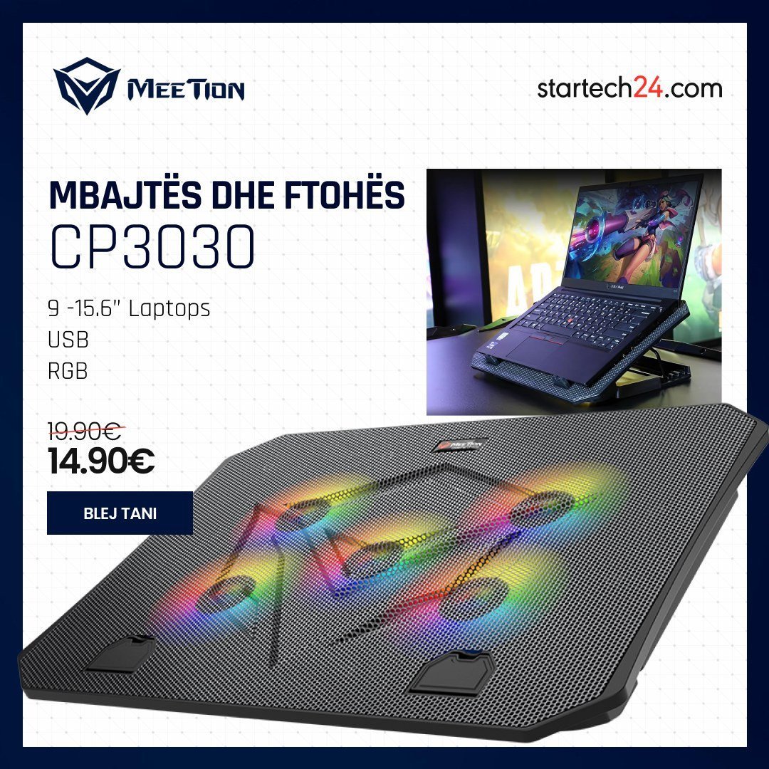 Mbajtës & ftohës Meetion CP3030 – për laptopë