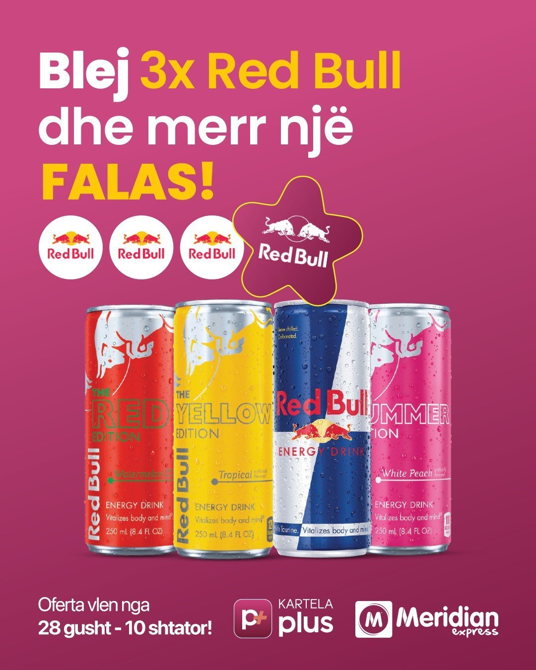 Blej 3 Red Bull, merr 1 falas!