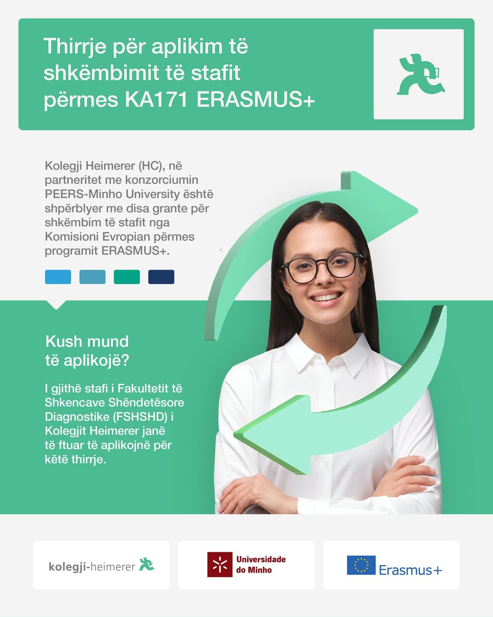 Thirrje për aplikim për shkëmbim të stafit përmes KA171 ERASMUS+