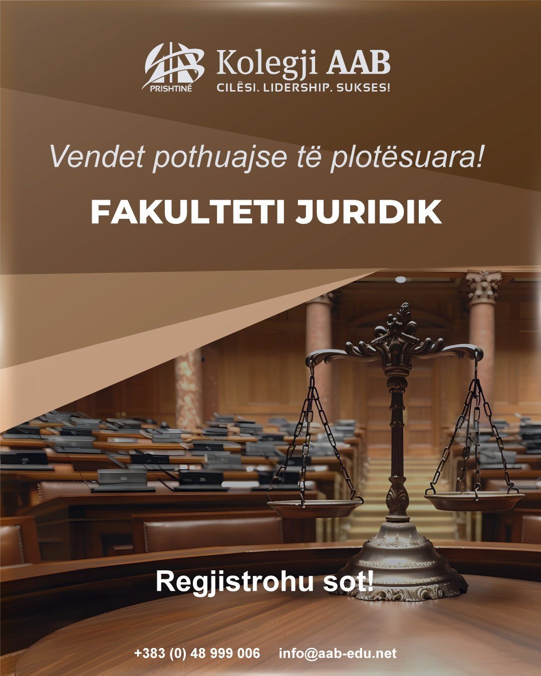 Vetëm edhe disa vende të lira në Fakulltetin Juridik