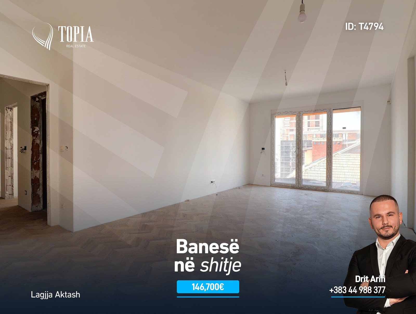 Banesë në shitje në lagjen Aktash