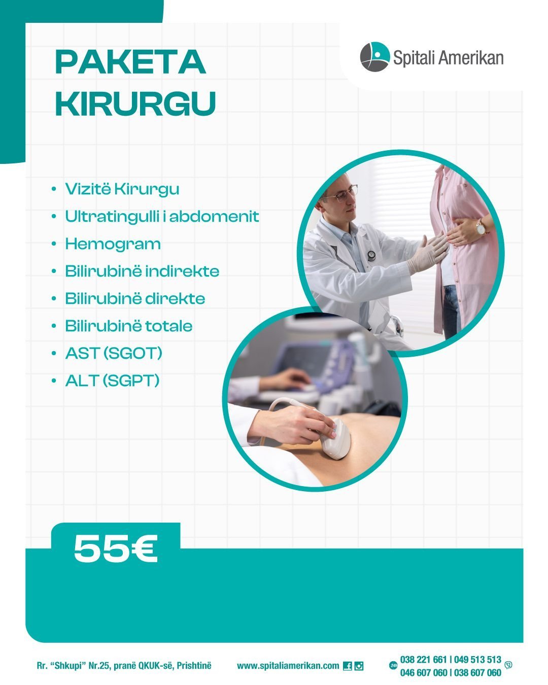 Paketa Kirurgjike – Vetëm 55€ në Spitalin Amerikan