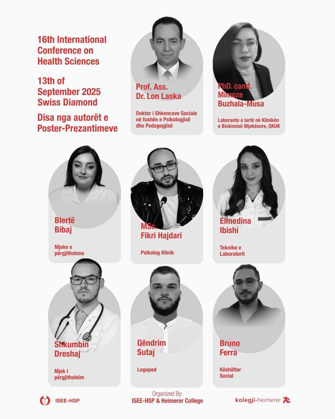 Disa nga emrat që do të prezantojnë punime kërkimore dhe postera shkencorë
