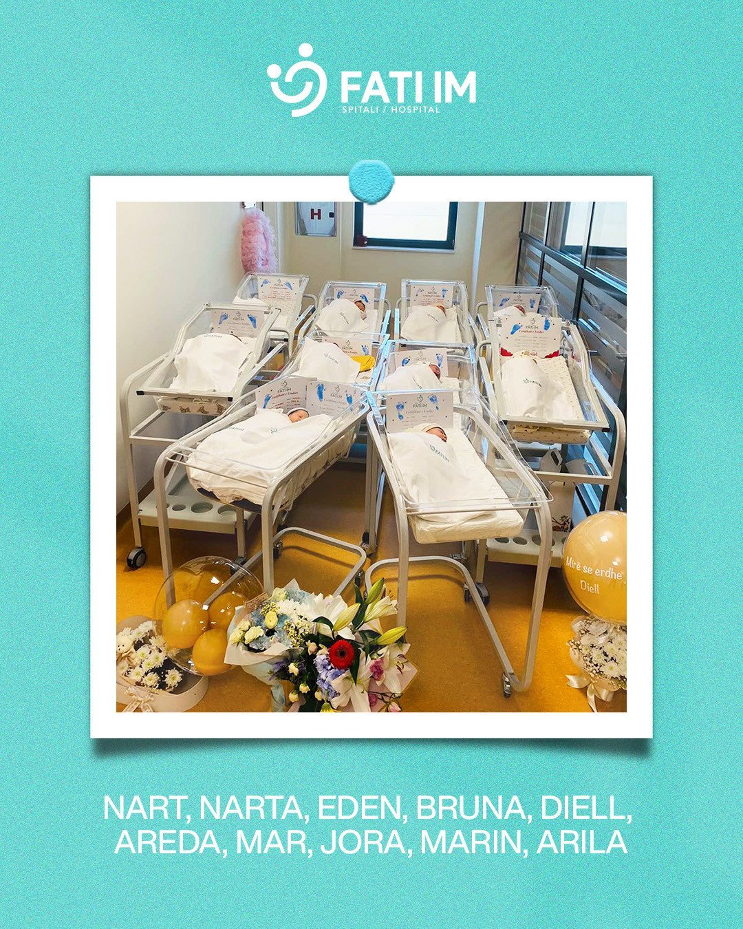 Narti, Narta, Edeni, Bruna, Dielli, Areda, Mari, Jora, Marini dhe Arila