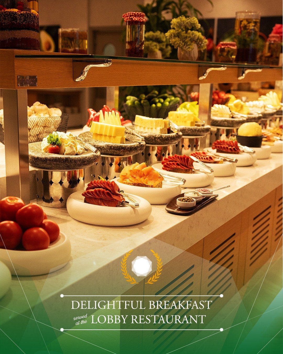 Start your day with a delightful breakfast at the Lobby Restaurant served daily