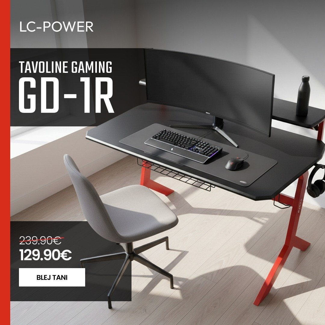Tavolina Gaming LC-Power GD-1R