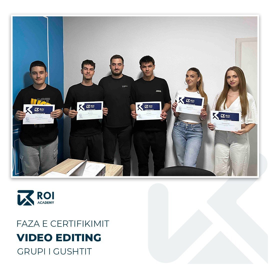 Studentët e grupit të gushtit për Video Editing në ROI Academy