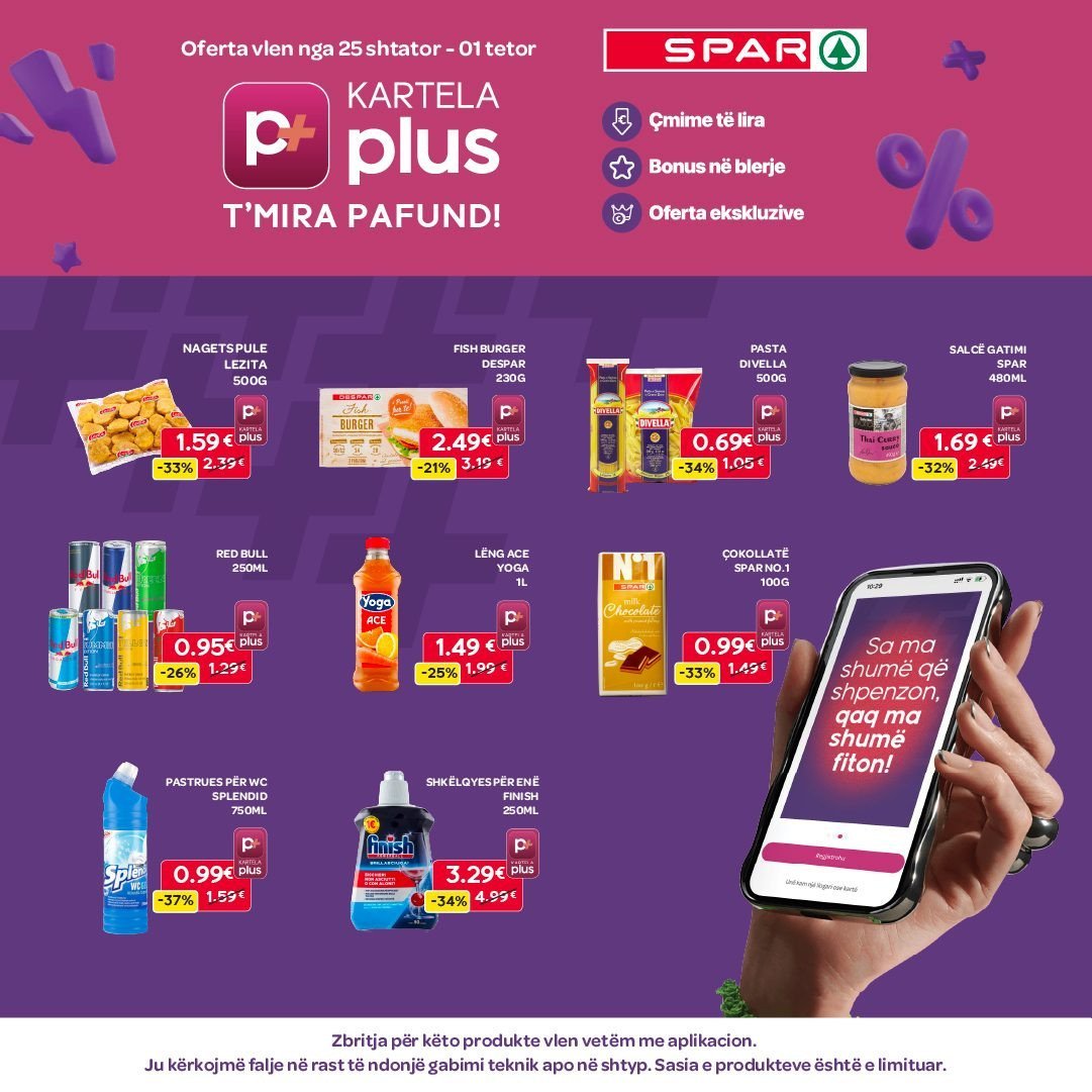 Mos i humb ofertat speciale në SPAR – vlejnë vetëm me Kartela Plus