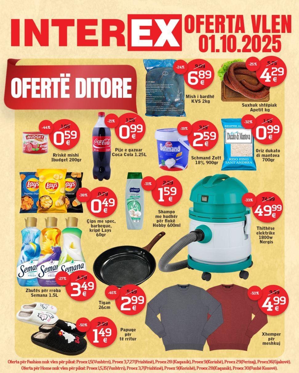 Extra Ofertë në Interex Oferta vlen vetëm me 1 Tetor