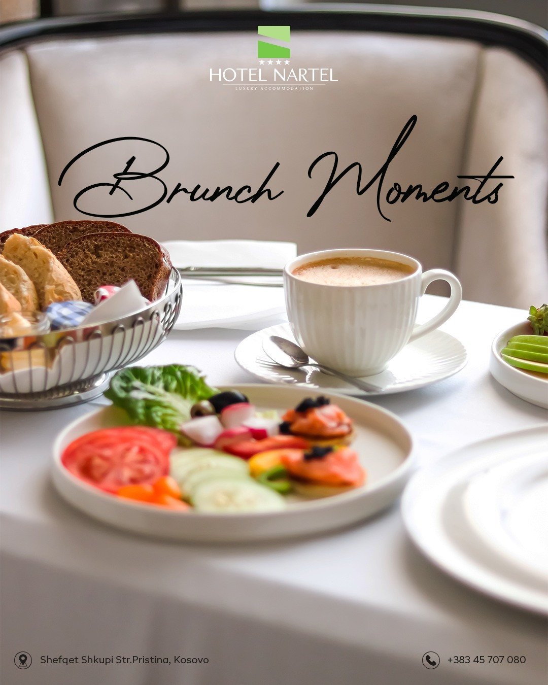 Enjoy your brunch in a cozy and elegant atmosphere